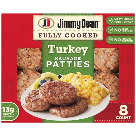 Amazon Com Jimmy Dean Fully Cooked Turkey Sausage Patties 8 Count Lil Rob Grocery Gourmet Food