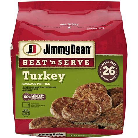 Amazon Com Jimmy Dean Heat N Serve Turkey Sausage Patties 26 Count Grocery Gourmet Food