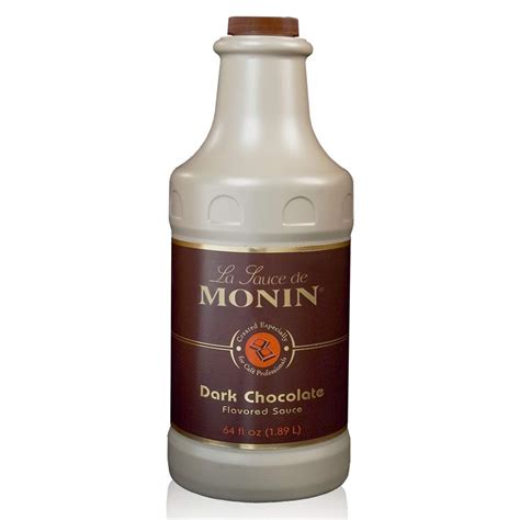 Amazon Com Monin Dark Chocolate Sauce Velvety And Rich Great For Desserts Coffee And Snacks Gluten Free 12 Ounce 6 Pack Beverage Flavoring Syrup Grocery Gourmet Food