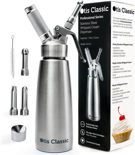 Amazon Com Otis Classic Whipped Cream Dispenser Set With Swing Top