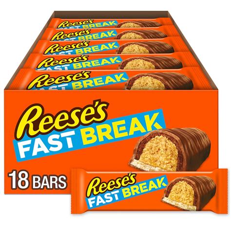 Amazon Com Reese Amp 39 S Fast Break Peanut Butter Nougat Candy Bars 1 8 Oz