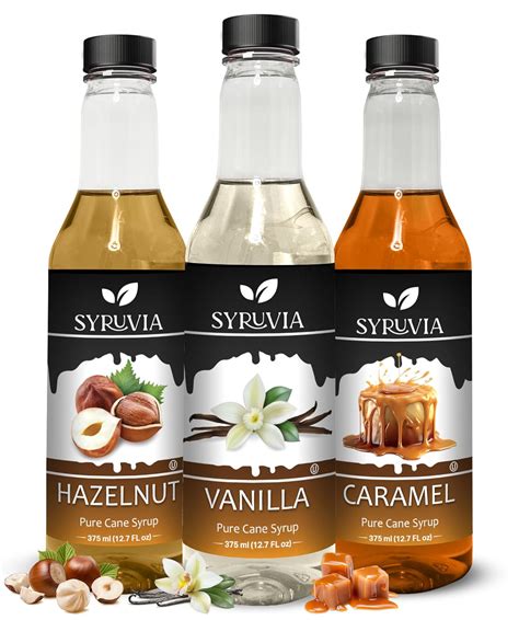 Amazon Com Syruvia Coffee Syrup Variety Pack 12 7 Fl Oz Vanilla