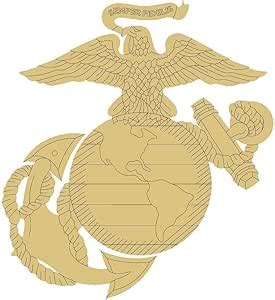 Amazon Com U S Marine Corps Symbol Cutout Unfinished Wood Military Emblem Veteran Memorabilia Mdf Shape Canvas Style 1 4