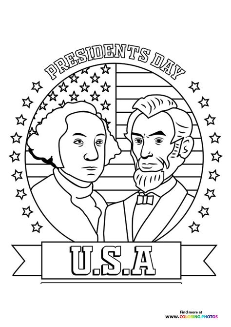 American Flag Coloring Page Presidents Day