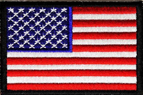 American Flag Patch With Black Borders 3X2 Inch Rhino Gear