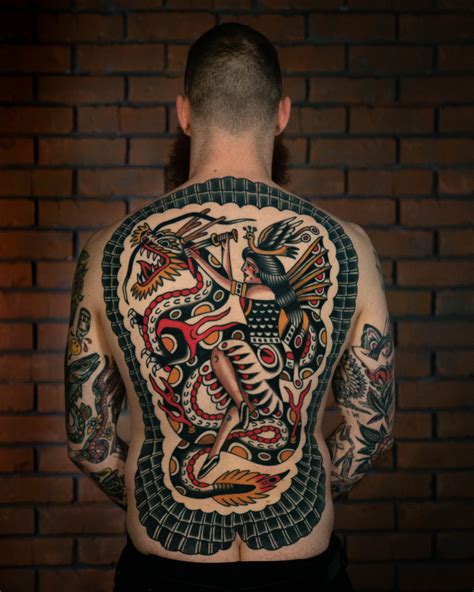 American Traditional Back Tattoo Bronctattooaus Com