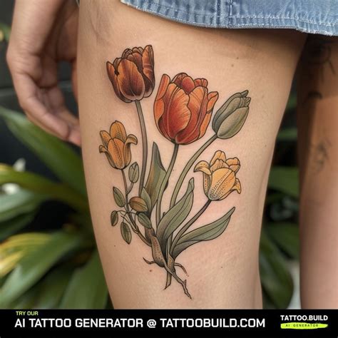 American Traditional Tulip Tattoo Ideas Tattoo Build