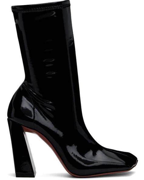 Amina Muaddi Marine Stretch Boots In Black Lyst
