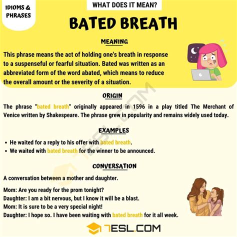 Amp Quot Bated Breath Amp Quot Meaning Origin And Examples 7Esl