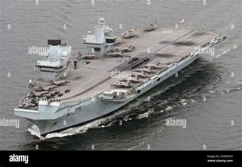 An Aerial Photo Shows Hms Queen Elizabeth An Aircraft Carrier Of Unite