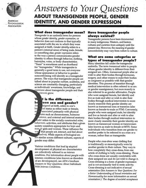 Answers To Your Questions About Transgender People Gender Identity