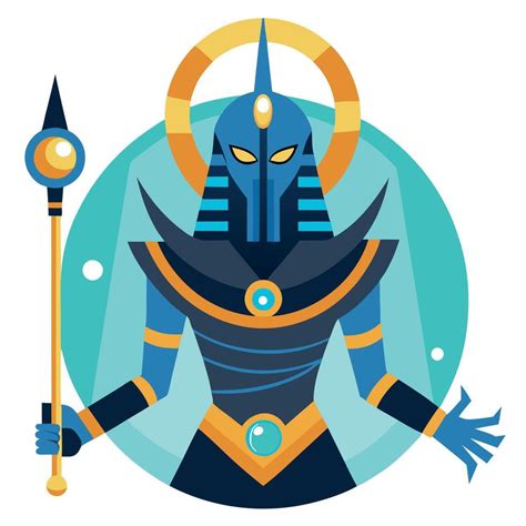 Anubis The God Of The Underworld Is Holding A Staff 51458752 Vector Art At Vecteezy