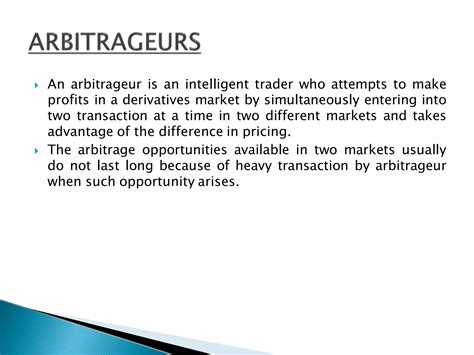 Arbitrageur Pptx