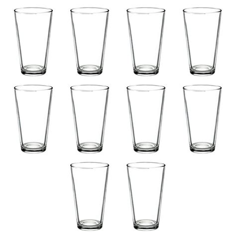 Arc 16 Oz Heavy Duty Pint Glasses Set Of 10 Usa Made Clear