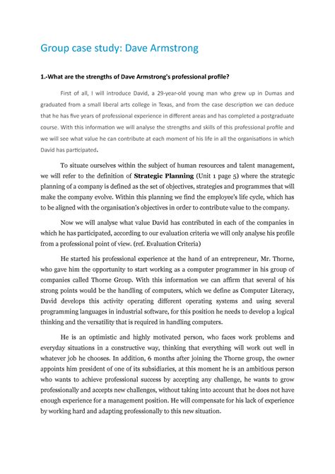 Armstrong Case Study