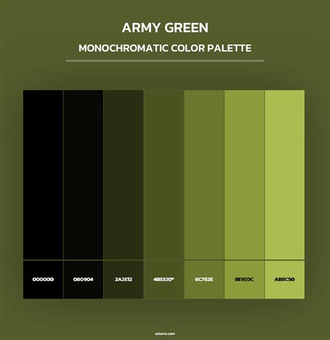 Army Green Color Palettes Colorxs Com