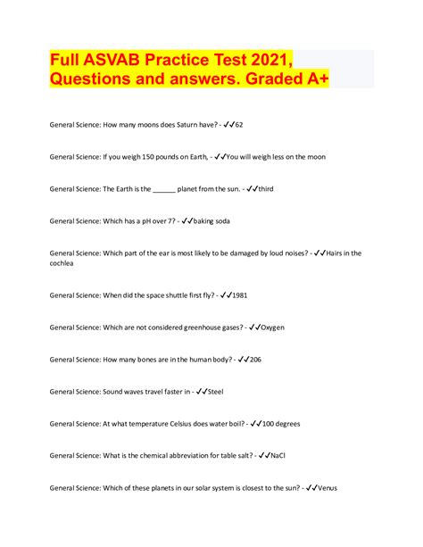 Asvab Practice Test And Answers