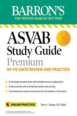 Asvab Study Guide Premium 6 Practice Tests Comprehensive Review Online Practice Terry L Duran Ltc Ret 9781506283647 Christianbook Com