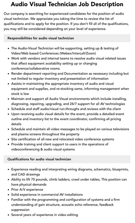 Audio Visual Technician Salary How To Become Job Description Amp Best
