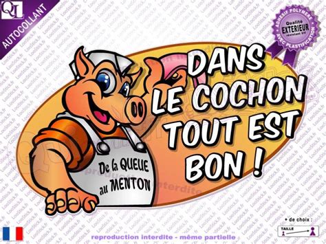 Autocollant Slogan Dans Le Cochon Loostick Amp Quicom