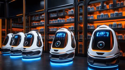 Autonomous Robots Managing Inventory In Futuristic Grocery Store