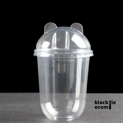 Available Plastic Dessert Cups With Bear Ear Dome Lids For Home
