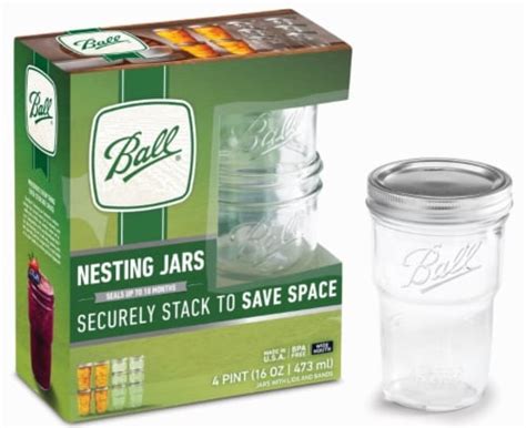 Ball Pint Nesting Jars 4 Ct 16 Oz Kroger