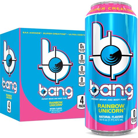 Bang Rainbow Unicorn Energy Drink With Super Creatine 16 Oz Can Size 16 Bang Rainbow Unicorn Energy Drink With Super Creatine 16 Oz Can Size 16