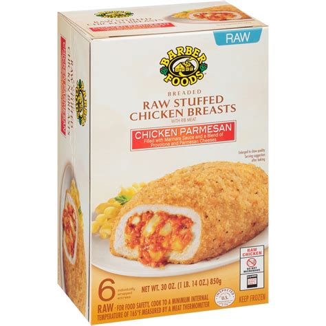 Barber Foods Chicken Breasts Raw Stuffed Chicken Parmesan Breaded 6
