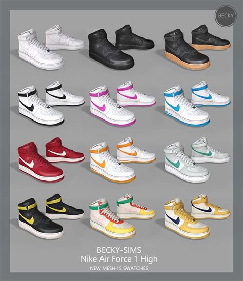 Beckysims Nike Air Force 1 High Sims 4 Cc Shoes