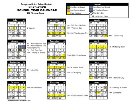 Berryessa Union School District School Year Calendar