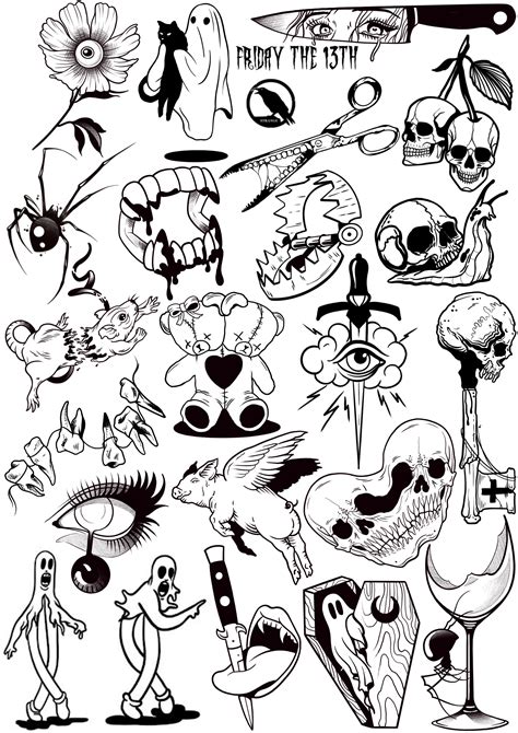 Best 12 Friday The 13Th Flash Tattoo Sheet Artofit