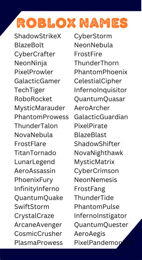 Best Names For Roblox