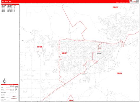 Billings Mt Zip Code Map Premium Marketmaps
