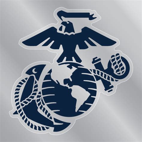 Blue Usmc Eagle Globe And Anchor Logo Front Static Cling Magnet America