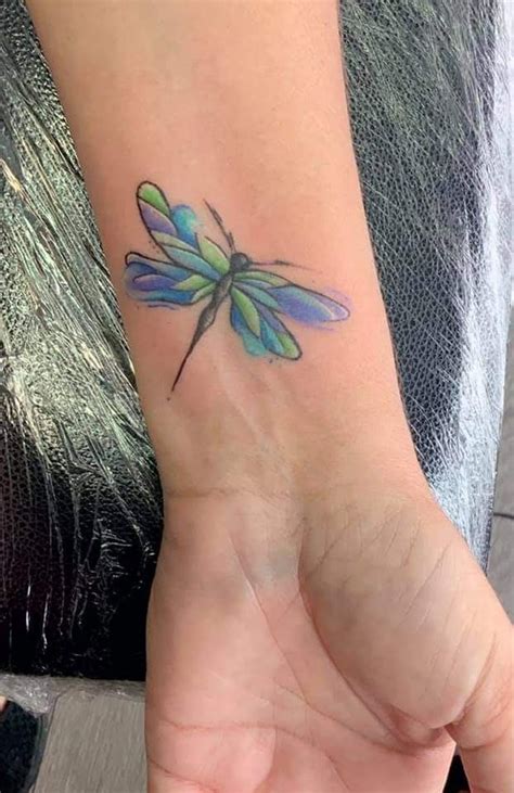Blue Watercolor Dragonfly Tattoo Design Blue Watercolor Dragonfly Tattoo Design