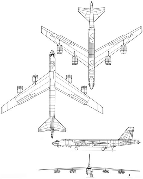 Blueprints Modern Airplanes Boeing Boeing B 52 Stratofortress