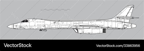 Boeing B 1B Lancer Strategic Bomber Royalty Free Vector