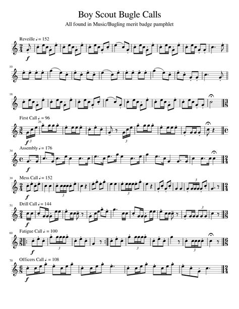 Boy Scout Bugle Calls Sheet Music For Brass Other Solo Musescore Com