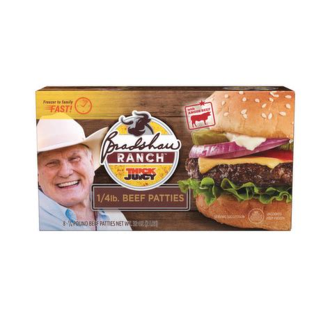 Bradshaw Ranch Beef Patties 1 4 Pound Thick N Juicy Super 1 Foods