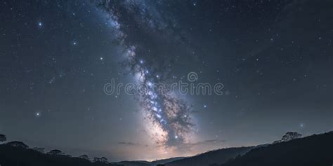 Breathtaking Night Sky With Stars And Milky Way Galaxy In Darkness
