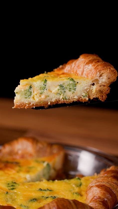 Broccoli Cheddar Croissant Quiche Recipe Tasty