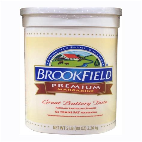 Brookfield Premium Margarine 80 Oz Tub Great Buttery Taste Cholesterol Free