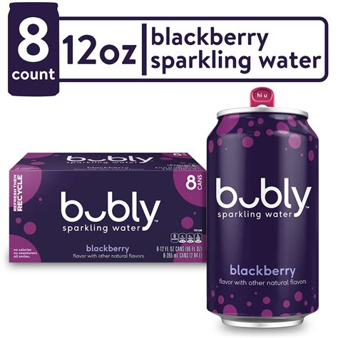 Bubly Blackberry Flavor Sparkling Water 12 Fl Oz 8 Cans Pack 3 Packs