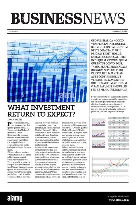 Business The Newspaper With Chart Stock Image Image Of Diagram