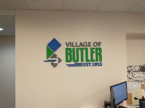 Butler Wisconsin Custom Acrylic Wall Sign For Village Of Butler
