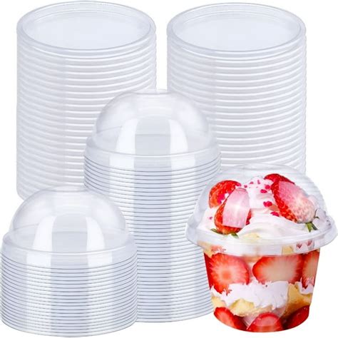 Buy 50 Pack 8Oz Disposable Clear Plastic Cups With Dome Lids Pet