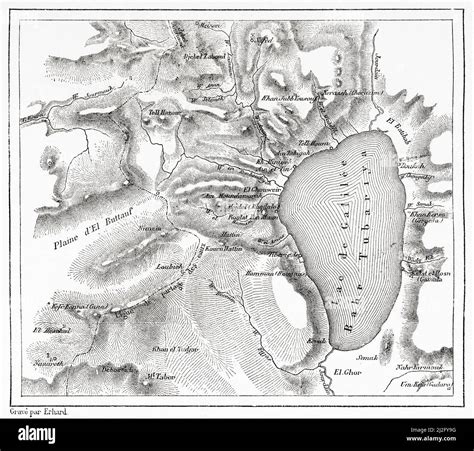 C1870 Victorian Map Sea Of Galilee Environs Of Jerusalem Ebay