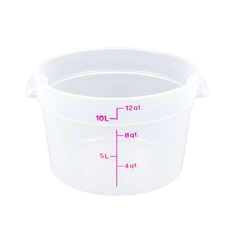 Cambro 12 Qt Round Storage Container Translucent Polypropylene Jrj Food Equipment