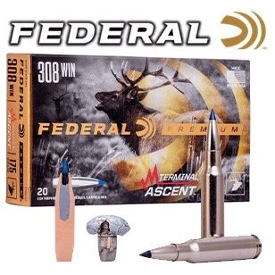 Cartuchos Federal Premium 308 Winchester 175 Grains Terminal Ascent